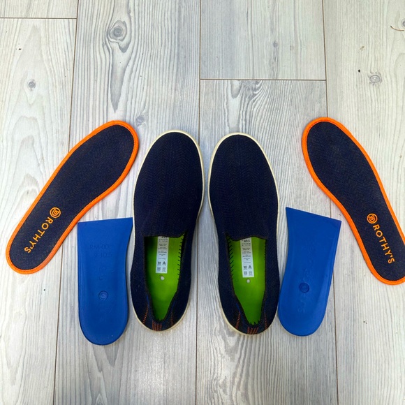 Rothy’s “The Sneaker” in Navy Herringbone Merino size 9.5 VGUC - Picture 2 of 8